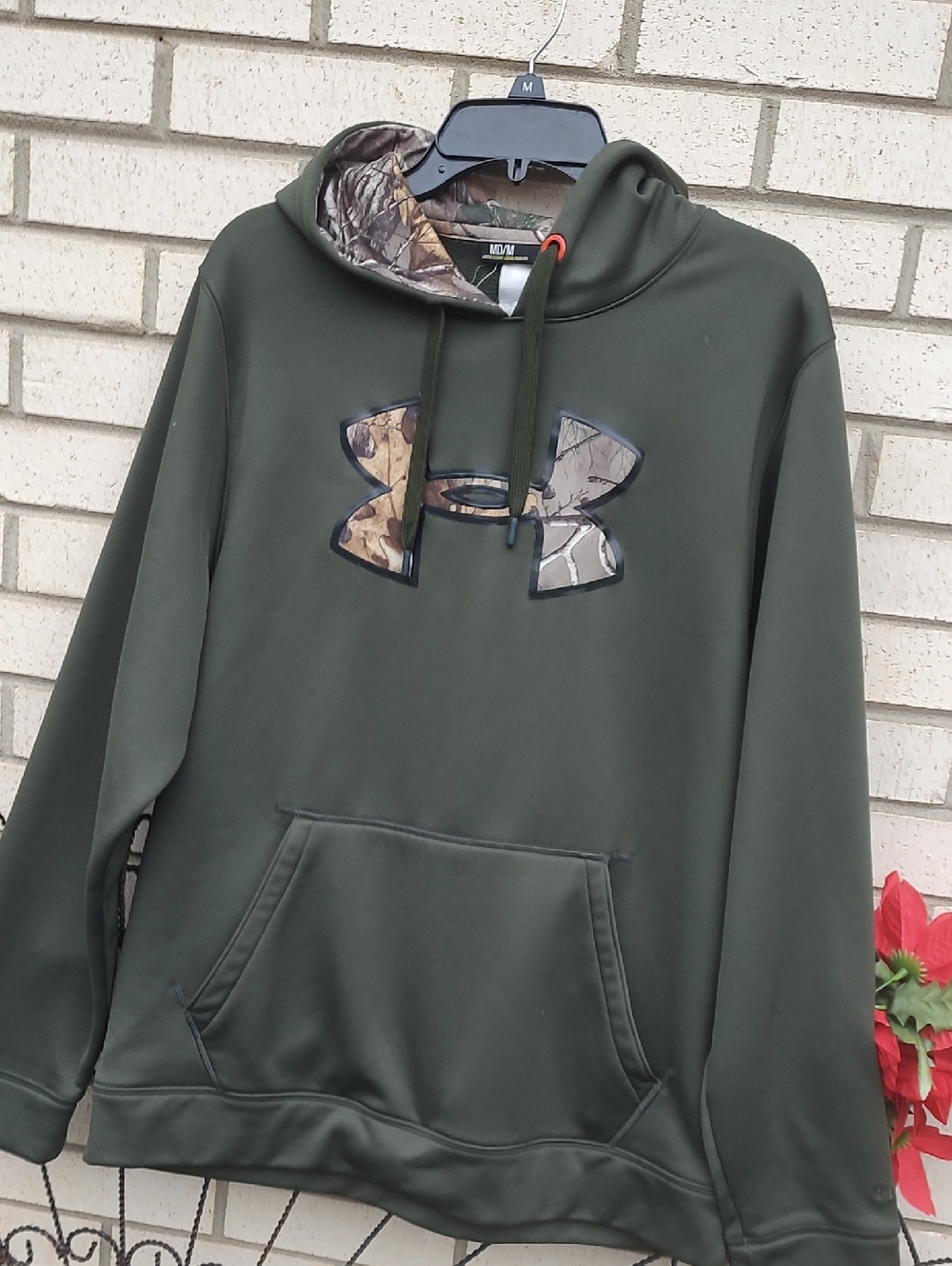 Under Armour// Olive Green Pullover Hoodie - Picture 6 of 9